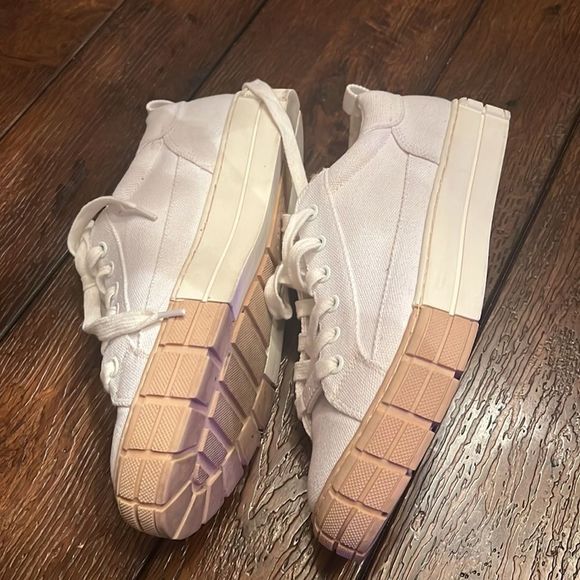 Circus by Sam Edelman Skyla Lace-Up Sneakers 9 Platform Canvas - Picture 5 of 9